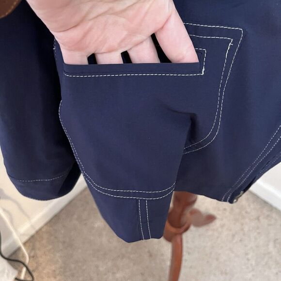 Chico’s Zenergy Full Zip Jacket Size 3 (XL) Blue Lightweight Windbreaker Stretch - Picture 4 of 11